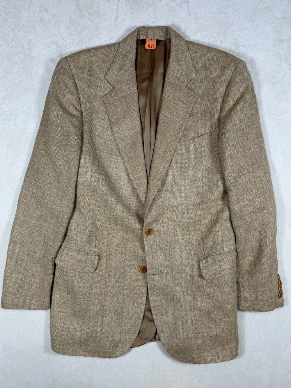 Brooks Brothers 41R Wool Silk Linen Beige/Tan Blend Sport Coat Blazer 1 Vent